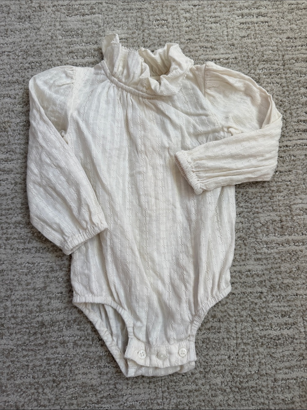 Zara Cream Ruffle Collar Baby One-Piece